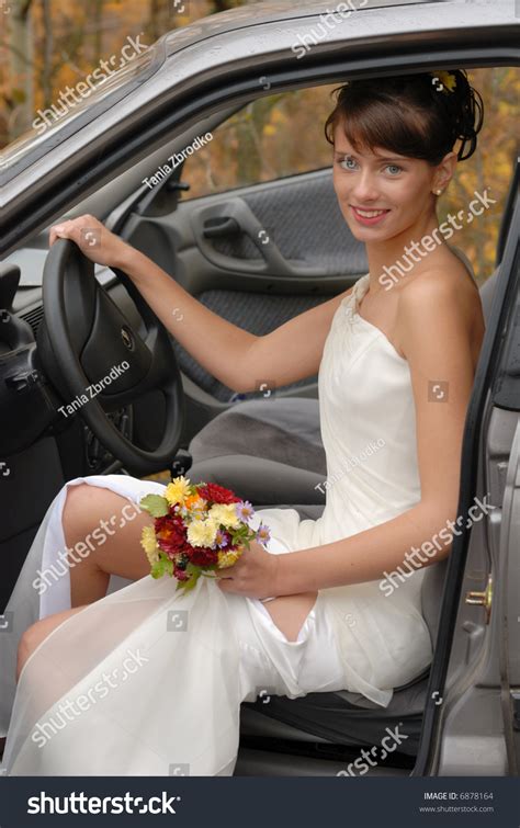 Bride Driving Car Hands On Wheel Stock Photo Shutterstock