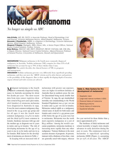 Pdf Nodular Melanoma No Longer As Simple As Abc