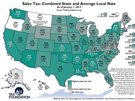 Weekly Map State And Local Sales Tax Rates 2013 Tax Foundation