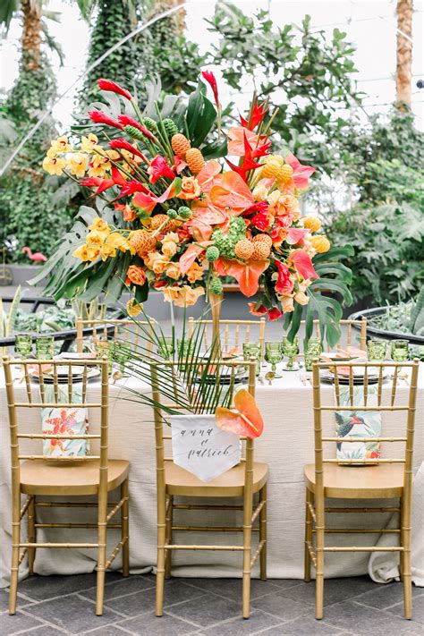 Tropical Wedding Inspiration At Navy Piers Crystal Gardens Lakeshore