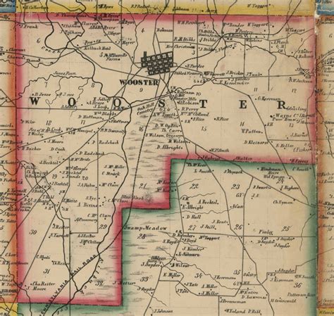 Wayne County Ohio 1856 Old Wall Map Reprint With Homeowner Etsy