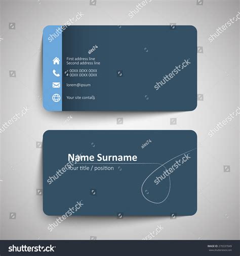 blue business card set template visiting stock vector