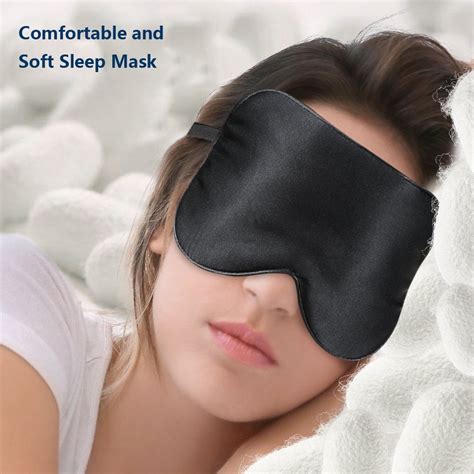 Silk Sleep Mask Lightweight And Comfortable Super Soft Adjustable Contoured Eye Mask For