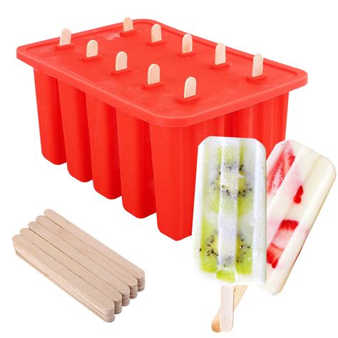 Nuovoware Silicone Popsicle Makers Ice Pop Makers Rectangle Ice Cream
