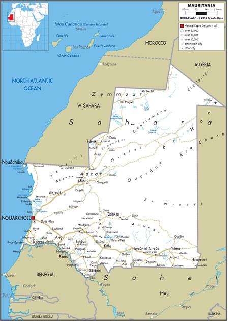 Mauritania Road Wall Map By Graphiogre Mapsales