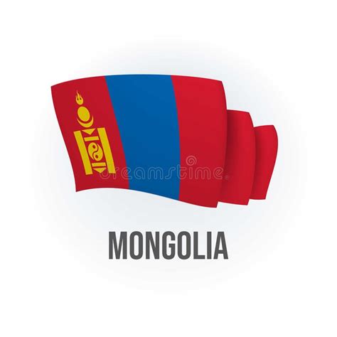 Mongolia Vector Flag Bended Flag Of Mongolia Realistic Vector