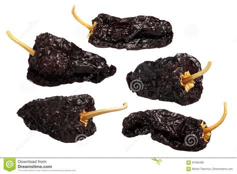 Ancho Poblano Peppers Top View Paths Royalty Free Stock Image