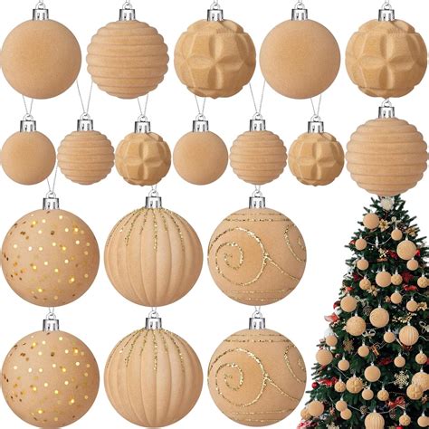 Amazon Com Suzile 18 Pcs 18 Pcs Velvet Christmas Tree Ornaments