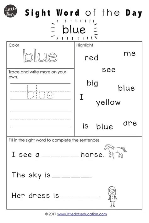 Dolch Pre Primer Sight Words Activities Littledotseducation