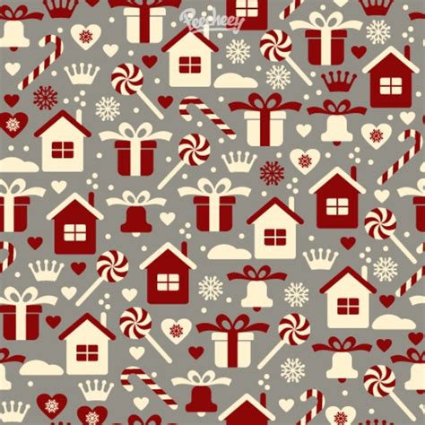 Seamless Christmas Pattern In Retro Style Free Vector In Adobe