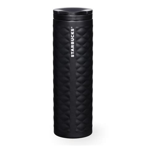 Quilted Stainless Steel Tumbler Black 16 Fl Oz Coffee Tumbler