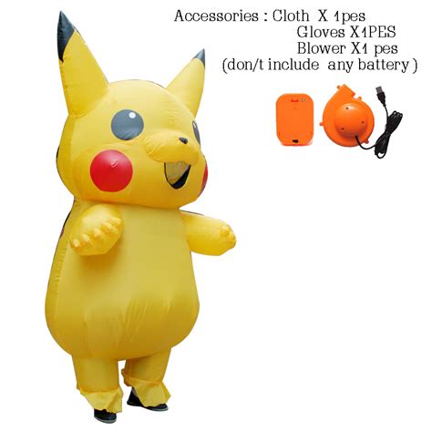 Inflatable Pikachu Costumes Halloween Cosplay Large Mascot Costume Kids