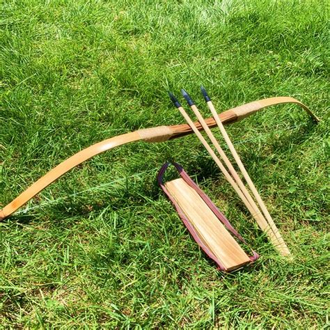 For readers that have children or. Powerful Wooden Bamboo Bow With 3 Arrows And Quiver Kids Toy Wood Archery Bow DIY Set-in Bow ...