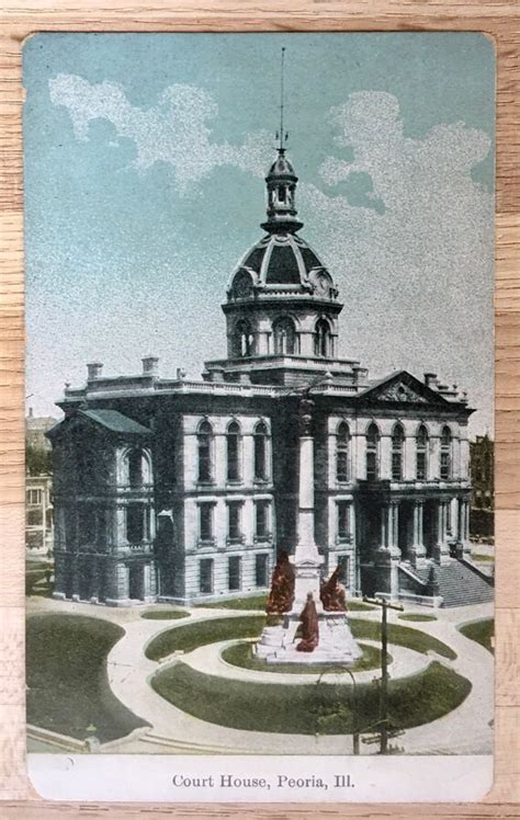 Vintage Postcard Peoria County Court House Peoria Ill Etsy