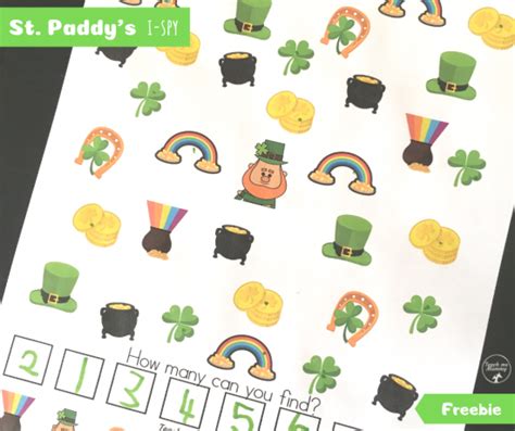 St Paddys I Spy Kindergarten Age Shape Puzzles Sensory Activities