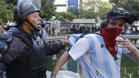 Argentina Fans Clash With Police After World Cup Loss