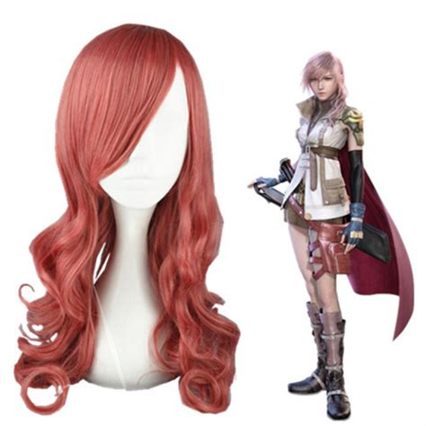 Final Fantasy Eclair Farron Pink Long Wavy Cosplay Wig Free Shipping