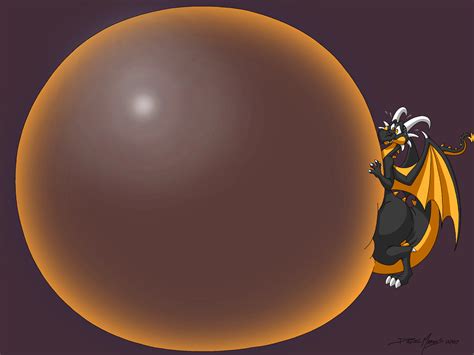 Massive Dragon Belly Inflation Orange By Doodledan86 On Deviantart