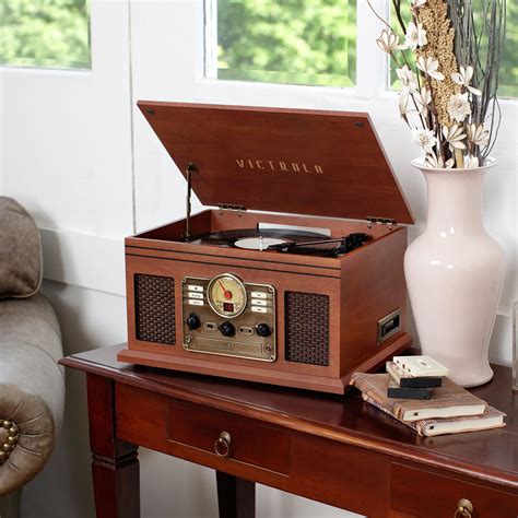 Victrola 6 In 1 Nostalgic Bluetooth Record Player With 3 Speed