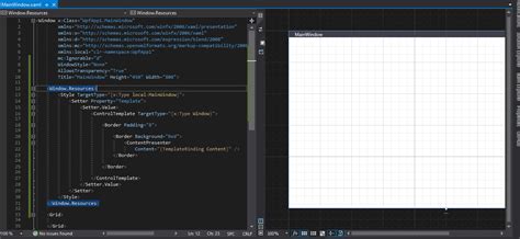 Xaml Preview Issue With With Window Styles Issue Dotnet Wpf