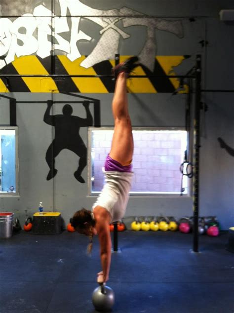 Crossfit Kettlebell Handstand With Images Kettlebell