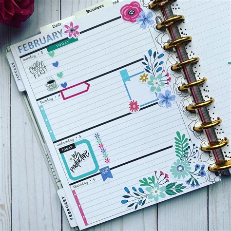 Colorful Floral Happy Planner Layout Happy Planner Layout Happy