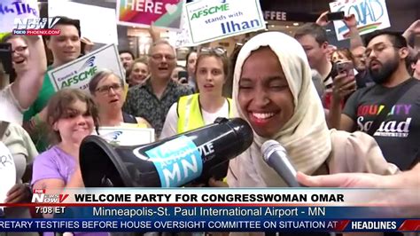 Welcome Back Ilhan Crowd At Mn Airport Chant Support For Omar Youtube