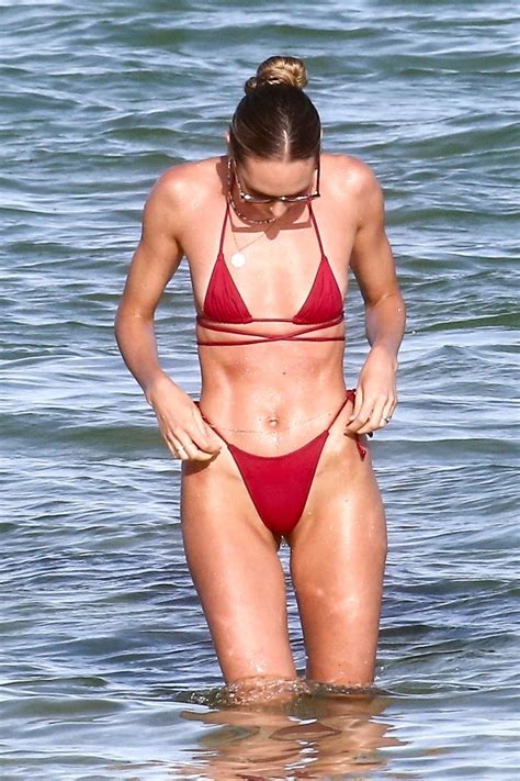 Candice Swanepoel In A Red Bikini Celebmafia