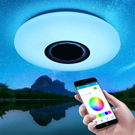 3660w Led Music Ceiling Light Rgb Bluetooth Speaker Lamp Home Party