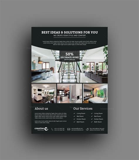 Stylish Interior Design Flyer Template 001498 Template Catalog