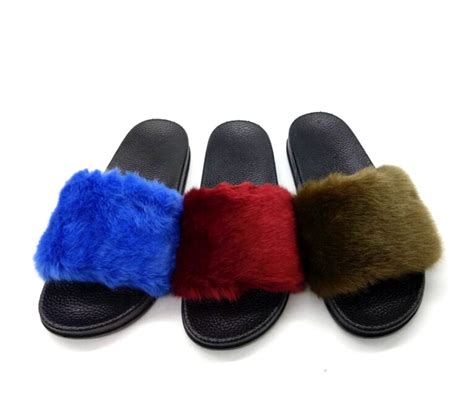 custom faux fur bedroom slipper women soft plush pvc slipper china slipper pack and slipper