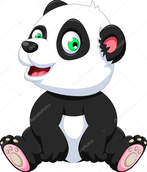 Bébé panda trop mignon | panda dessin, dessins mignons, dessin animaux mignons. Caricature de panda mignon assis — Photographie ...