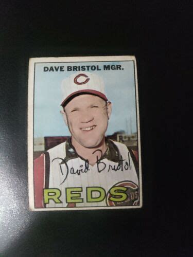 Dave Bristol 1967 Topps Baseball Card 21 Cincinnati Reds Fair Free Shipping Ebay