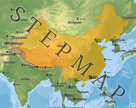 Stepmap China Landkarte Für China