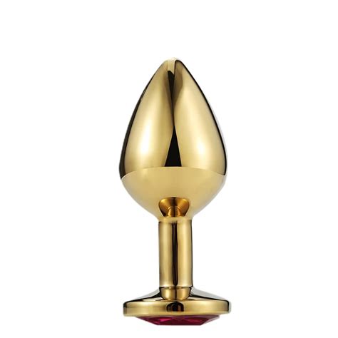 Golden Butt Plug Anal Sex Toys With Jewel Golden Small Medium Large