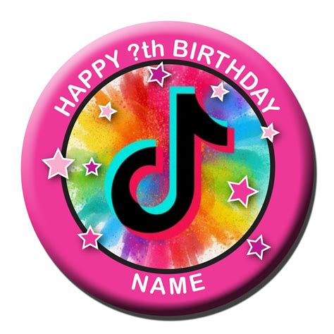 Personalised Tik Tok Birthday Badges Etsy