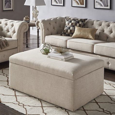 Add character to the room with this ivory storage ottoman. Our Best Living Room Furniture Deals | Storage ottoman ...