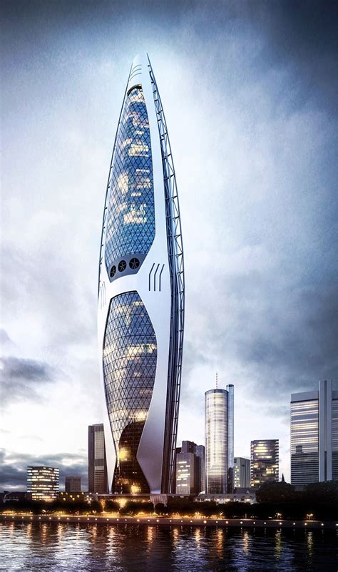 Tower Am Main Skyscraper On Behance Futuristic Architecture Modern