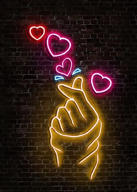 Love Neon Art Poster Art Print By Bintang Studio Displate Neon