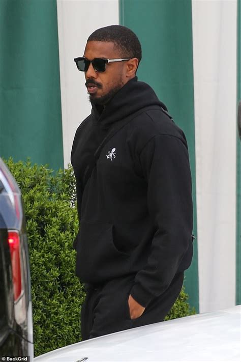 Michael B Jordan Keeps A Low Profile In A Black Sweatsuit And Dark Sunglasses As He Steps Out