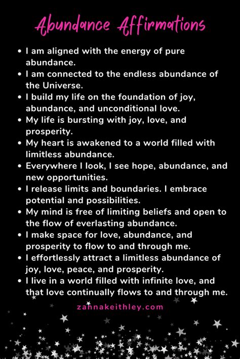 50 Abundance Affirmations To Create A Limitless Life