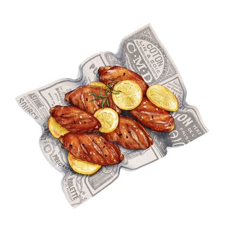 Grilled Chicken Wings PNG Transparent Chicken Wing Lemon Grilled Food