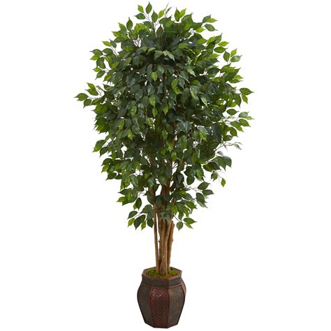 nearly natural 6 ficus artificial tree in decorative planter