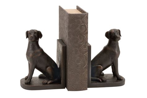 Animal Instinct Tarnished Bronze Finish Dog Bookends At Gardner White