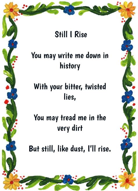 Maya Angelou Short Poems Short And Sweet Poems To Share