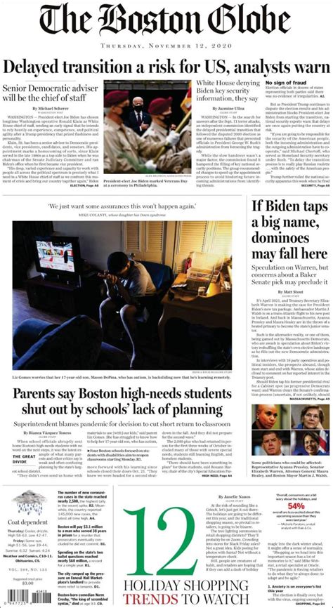 Newspaper Boston Globe Usa Newspapers In Usa Todays Press Covers
