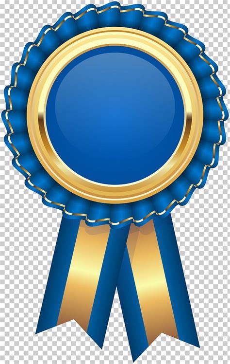 A Blue And Gold Award Ribbon With A Blank Space In The Center For Your