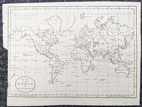 1805 Chart Of The World On Mercators Projection Antique Map Maps