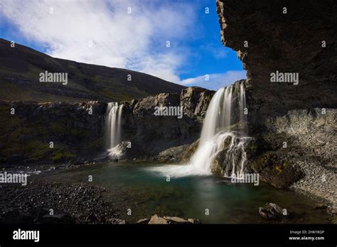 The Skutafoss Waterfall In The East Of Iceland Hi Res Stock Photography