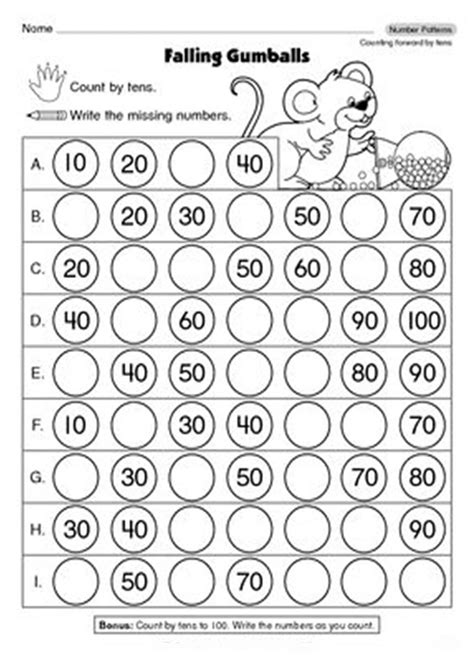 Missing Numbers By 2 5 10 Free Worksheet For Grade